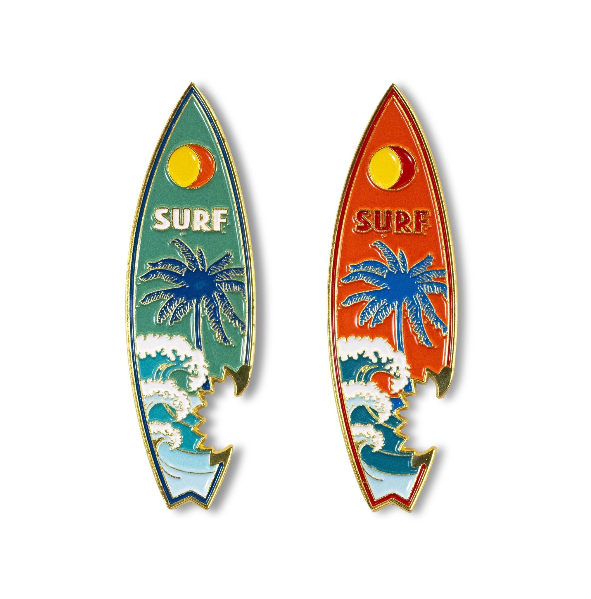 🏄 2 - in - 1 Metal Surfboard Magnets with Bottle Opener – Tropical Design - WonderWonders