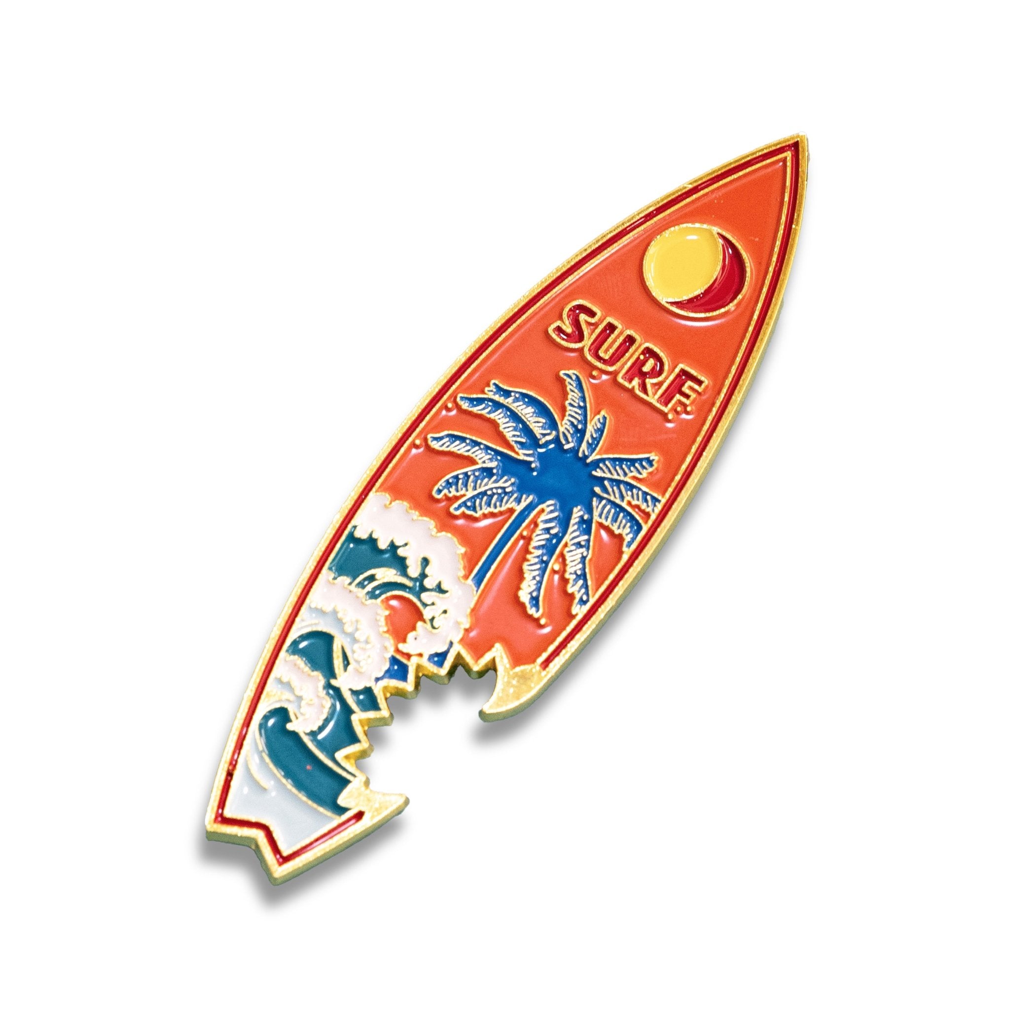 🏄 2 - in - 1 Metal Surfboard Magnets with Bottle Opener – Tropical Design - WonderWonders