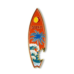 🏄 2 - in - 1 Metal Surfboard Magnets with Bottle Opener – Tropical Design - WonderWonders