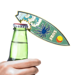 🏄 2 - in - 1 Metal Surfboard Magnets with Bottle Opener – Tropical Design - WonderWonders