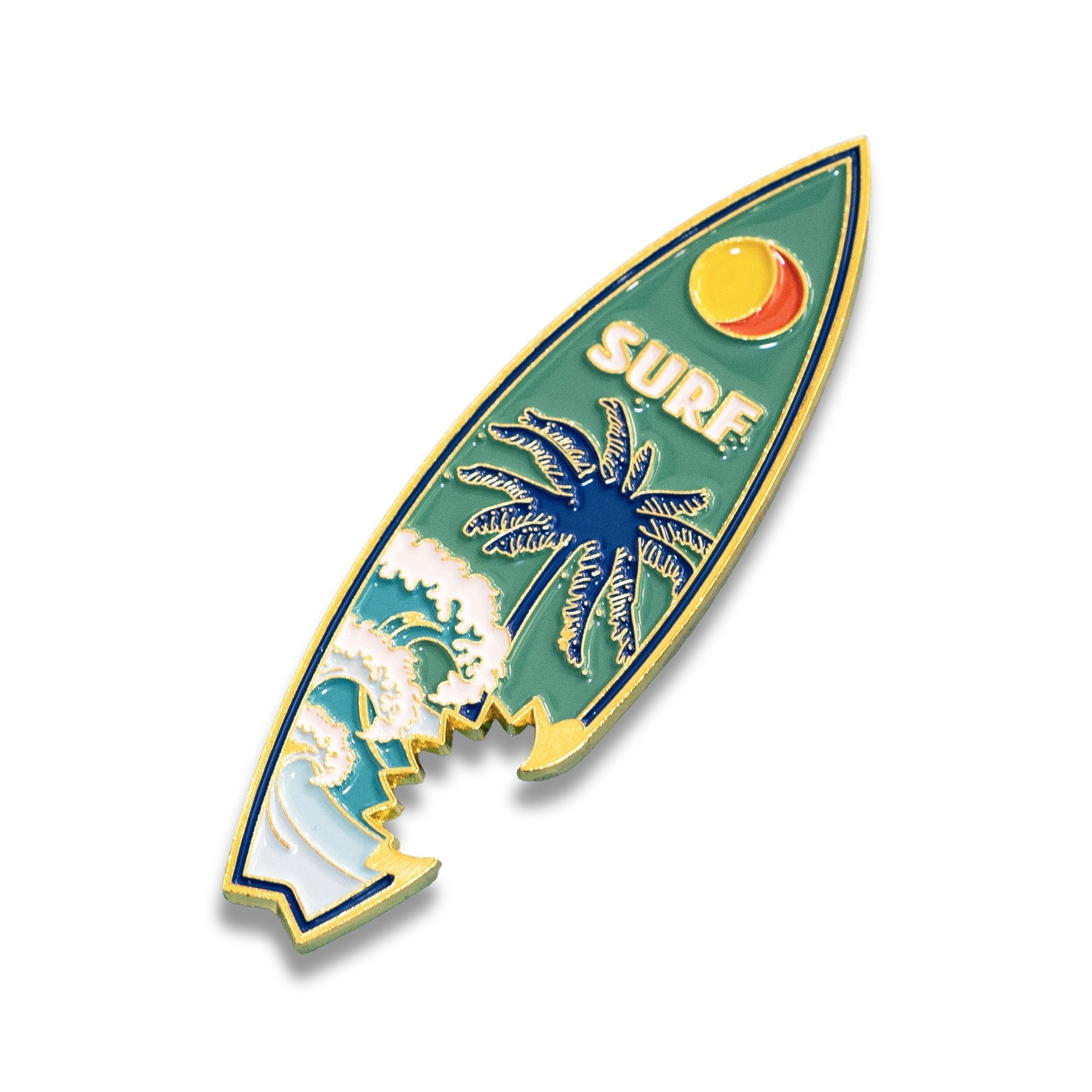 🏄 2 - in - 1 Metal Surfboard Magnets with Bottle Opener – Tropical Design - WonderWonders