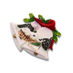 🇦🇹 Austria Christmas Snow Scene Bell Magnet - WonderWonders