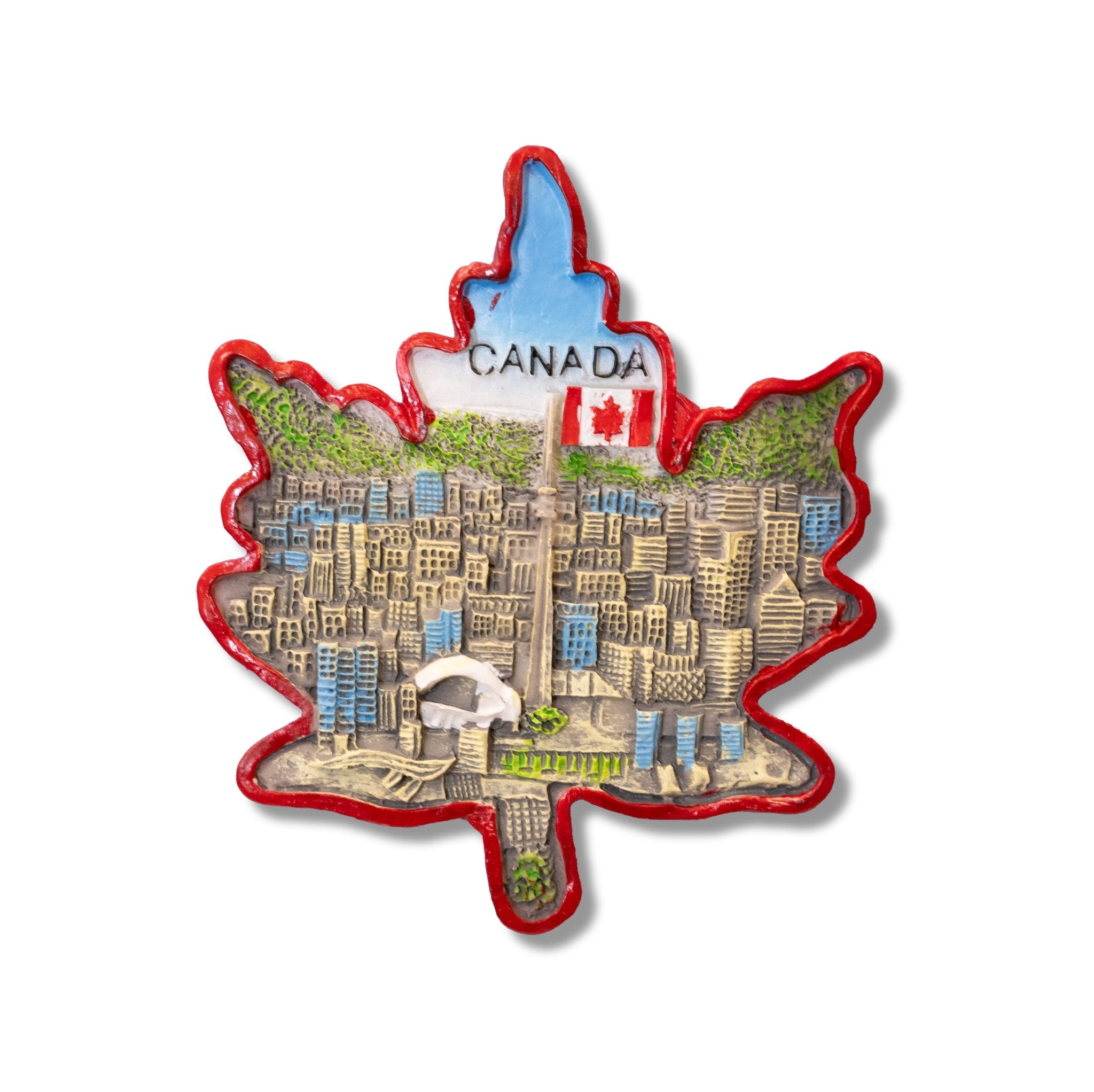 🇨🇦 Canada Maple Leaf Toronto Skyline 3D Magnet - WonderWonders