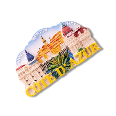 🇫🇷 France Côte d’Azur 3D Magnet with Nice Cannes Menton - WonderWonders