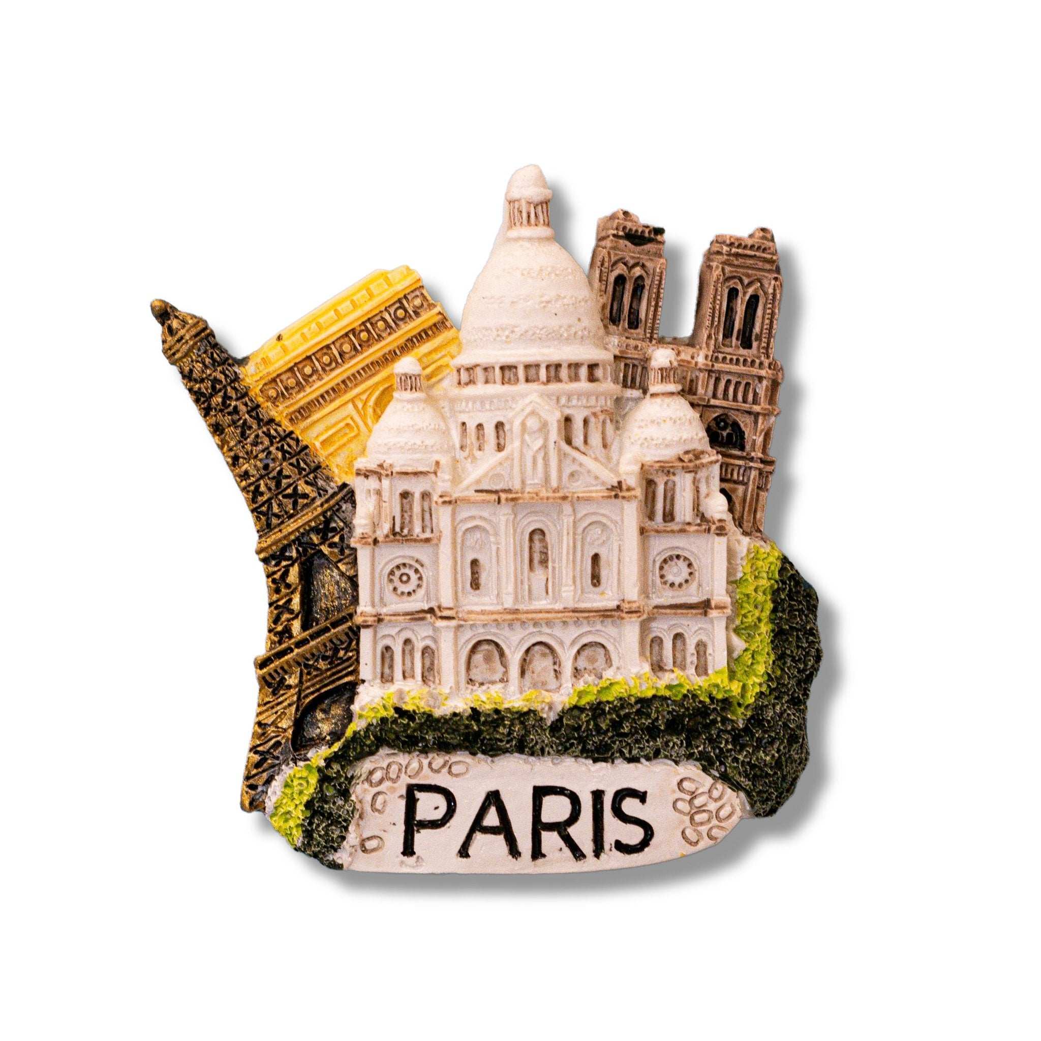 🇫🇷 France Paris Eiffel Tower Notre - Dame Arc de Triomphe 3D Magnet - WonderWonders