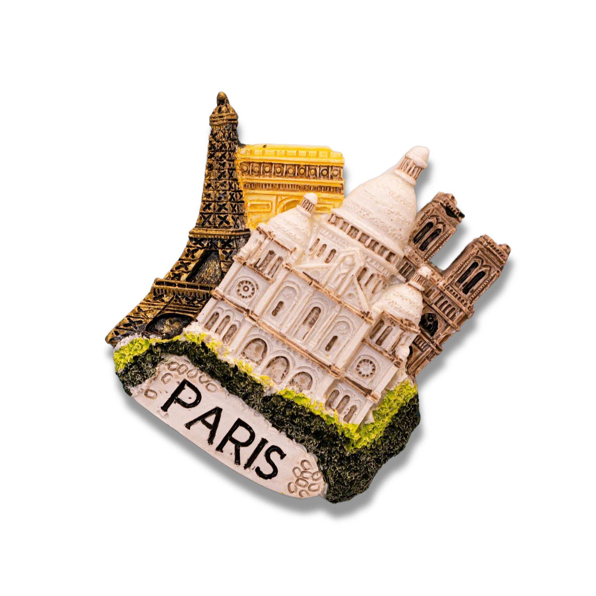 🇫🇷 France Paris Eiffel Tower Notre - Dame Arc de Triomphe 3D Magnet - WonderWonders