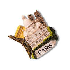 🇫🇷 France Paris Eiffel Tower Notre - Dame Arc de Triomphe 3D Magnet - WonderWonders