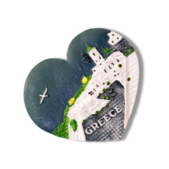 🇬🇷 Greece Aegean Island Heart 3D Magnet - WonderWonders