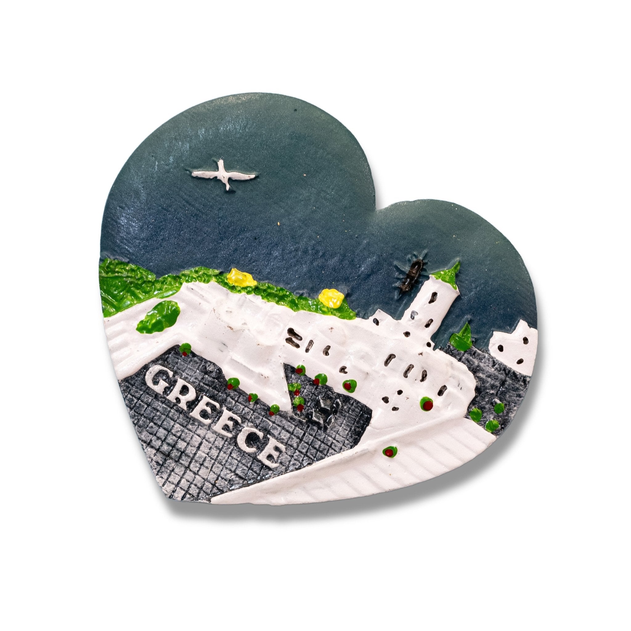 🇬🇷 Greece Aegean Island Heart 3D Magnet - WonderWonders