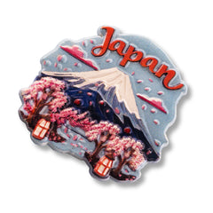 🇯🇵 Japan Mount Fuji Cherry Blossom 3D Magnet - WonderWonders