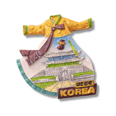 🇰🇷 Korea Hanbok Dress & Sungnyemun Gate Magnet - WonderWonders