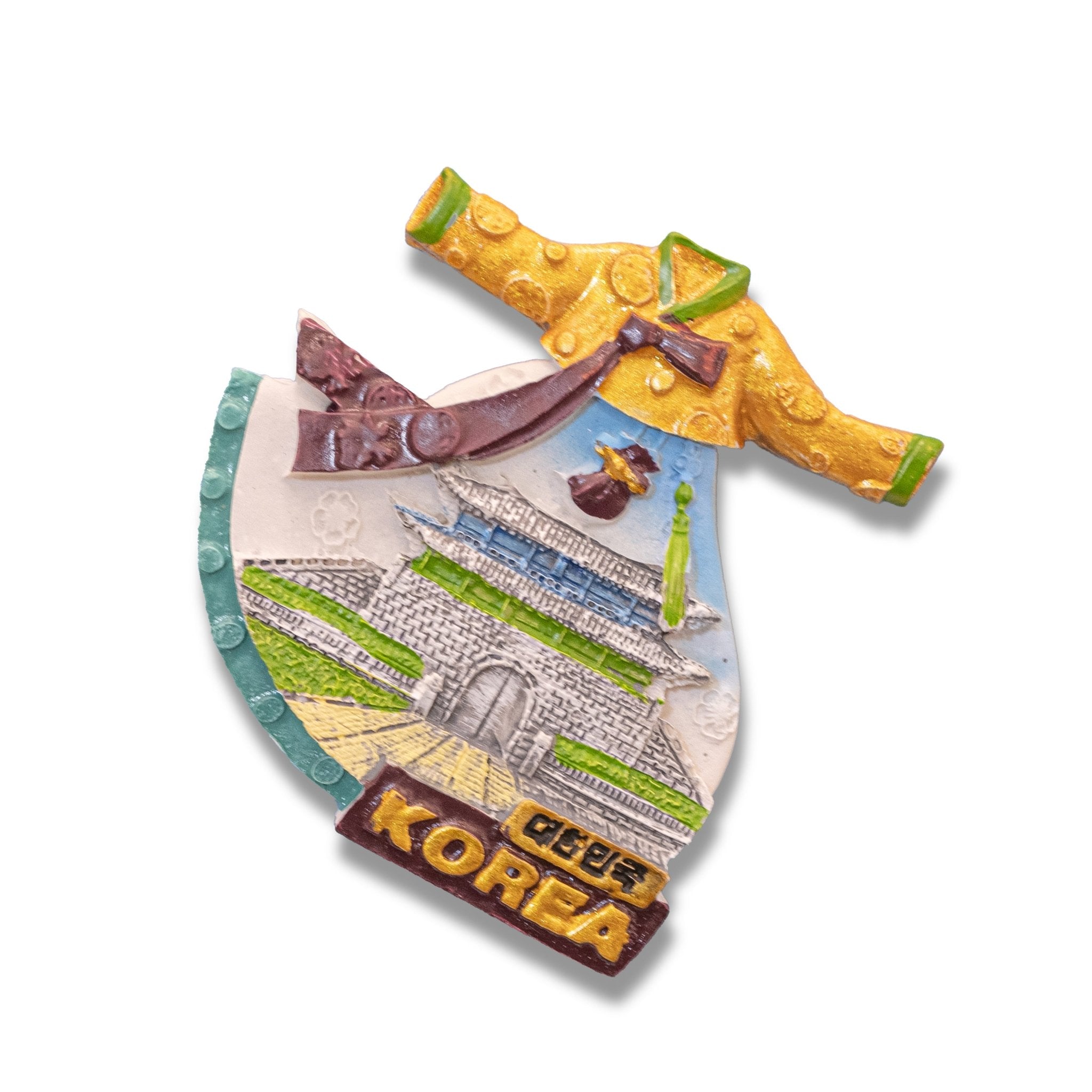 🇰🇷 Korea Hanbok Dress & Sungnyemun Gate Magnet - WonderWonders