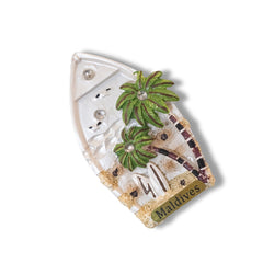 🇲🇻 Maldives Palm Tree Surfboard 3D Magnet - WonderWonders