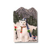 🇳🇴 Norway Polar Bear Skiing 3D Magnet - WonderWonders