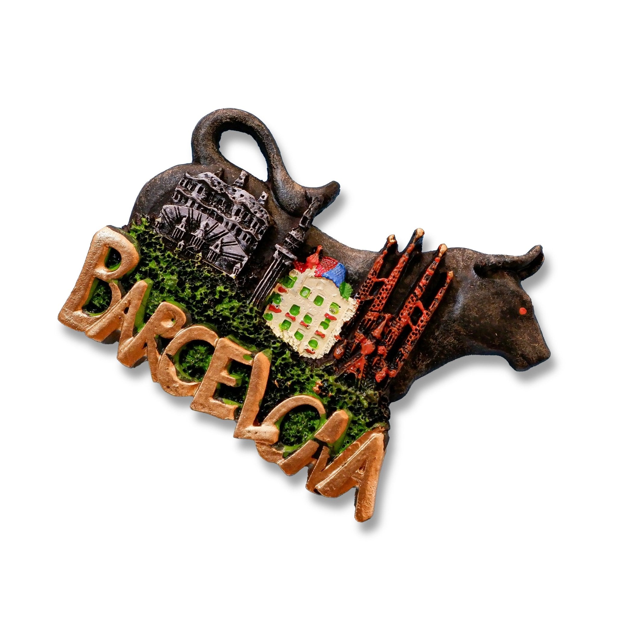 🇪🇸 Spain Barcelona Gaudí Landmarks & Bull 3D Magnet - WonderWonders