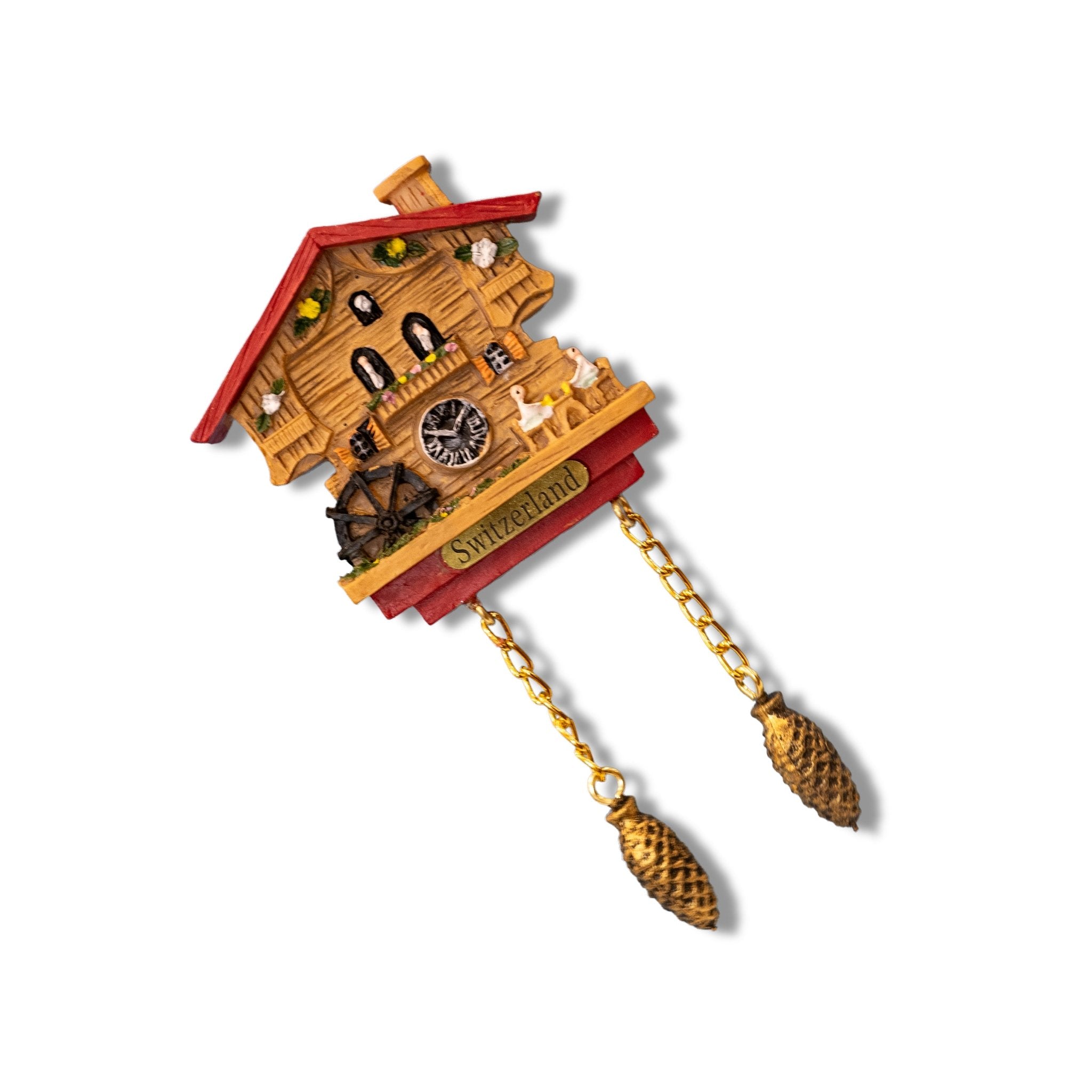 🇨🇭 Switzerland Chalet Cuckoo Clock Magnet 3D Magnet - WonderWonders