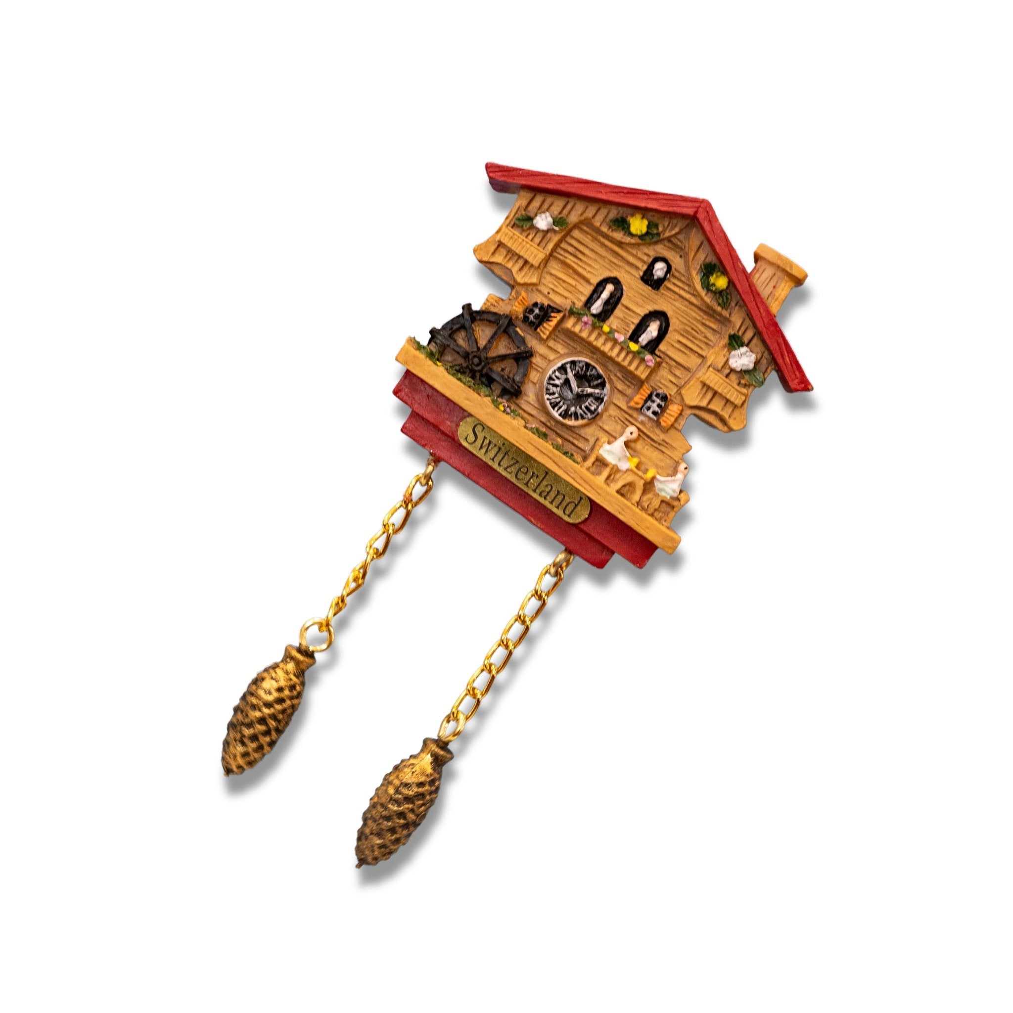 🇨🇭 Switzerland Chalet Cuckoo Clock Magnet 3D Magnet - WonderWonders