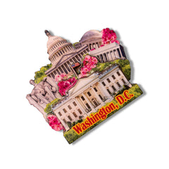 🇺🇸 USA Washington D.C. Landmarks Wood Magnet - WonderWonders