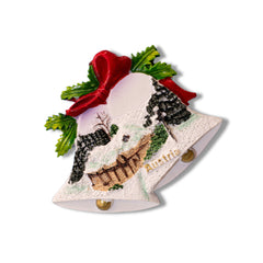 🇦🇹 Austria Christmas Snow Scene Bell Magnet - WonderWonders