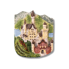 🇩🇪 Germany Neuschwanstein Castle (Red Gate) 3D Magnet - WonderWonders