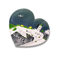 🇬🇷 Greece Aegean Island Heart 3D Magnet - WonderWonders