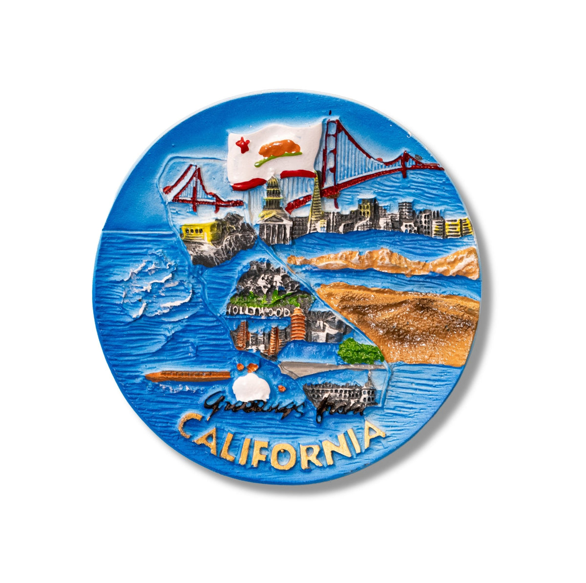 🇺🇸 USA California State Icons 3D Magnet - WonderWonders