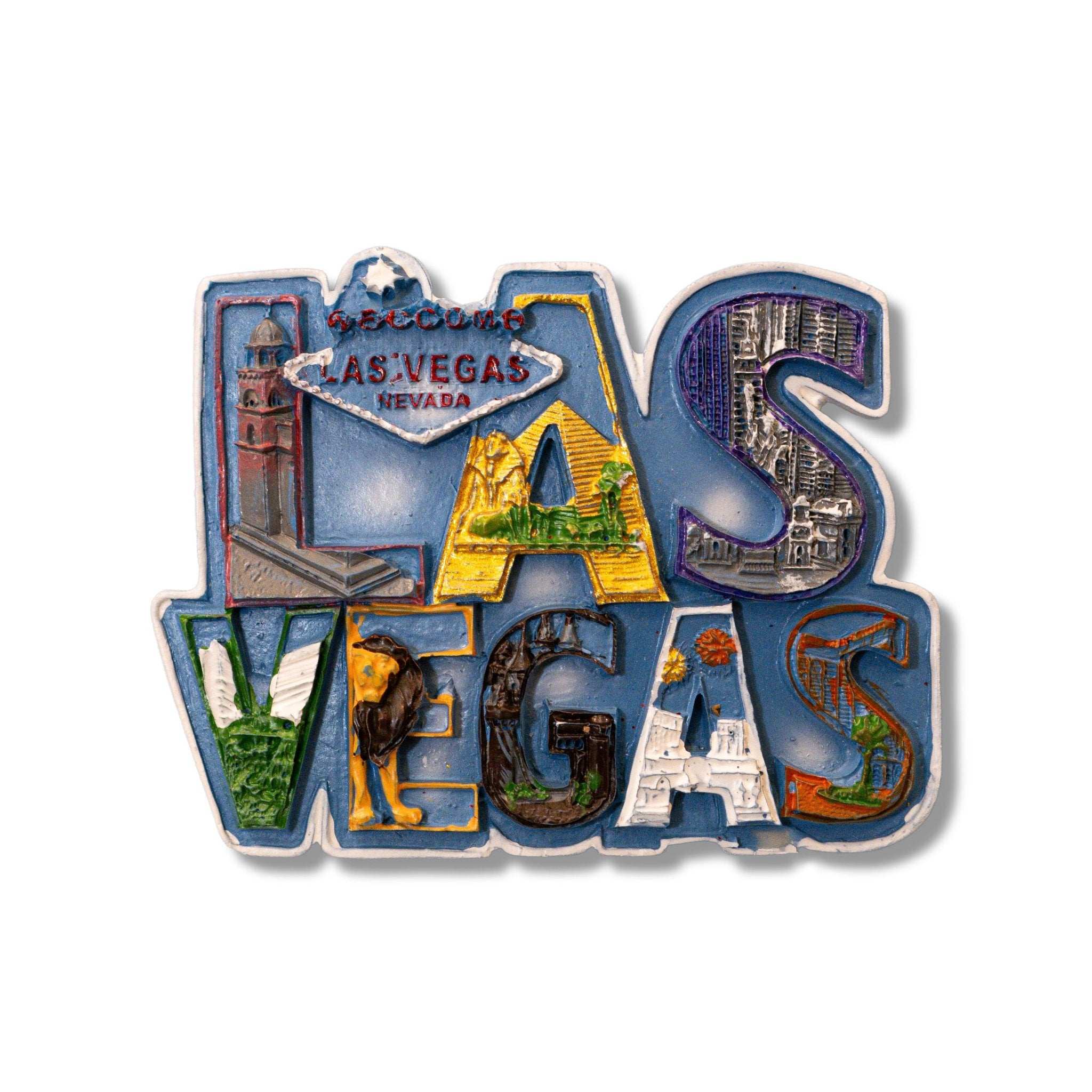 🇺🇸 USA Las Vegas 3D Magnet – Welcome Sign & Iconic Landmarks - WonderWonders