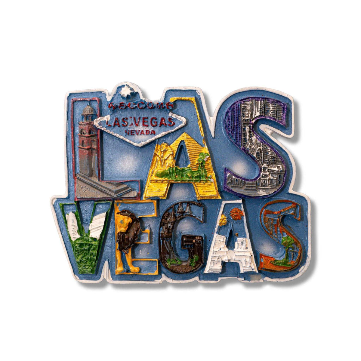 🇺🇸 USA Las Vegas 3D Magnet – Welcome Sign & Iconic Landmarks - WonderWonders