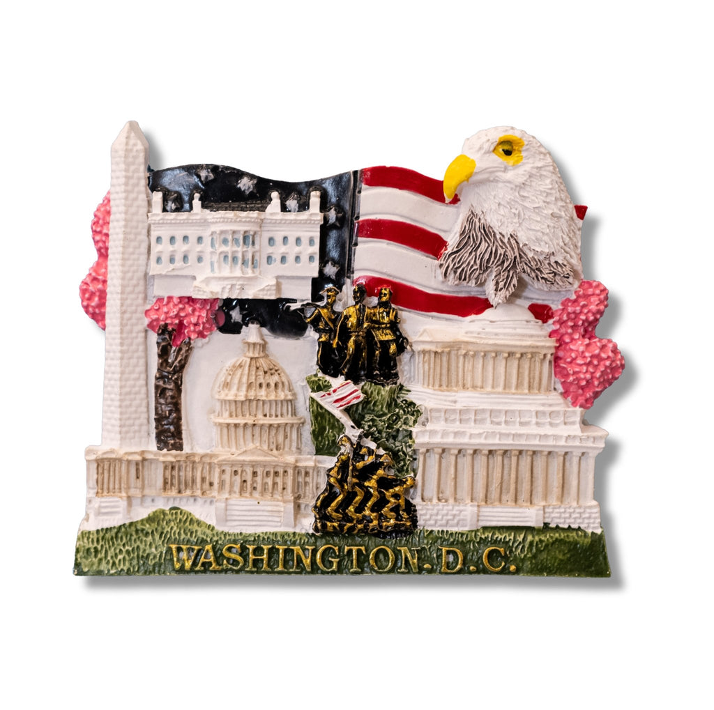 Magnete Frigorifero 3D Washington D.C. – Souvenir USA Fatto A Mano In Resina, Adesivo Magnetico Per Viaggi, Decorazione Cucina, 7 Cm - 2